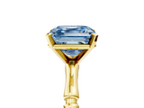 Yellow gold Fancy Blue Asscher  Solitaire Diamond Ring with Bamboo Band and Four-Prong Setting_22