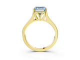 Yellow gold Fancy Blue Asscher  Solitaire Diamond Ring with Cathedral Band and Four-Prong Setting_69