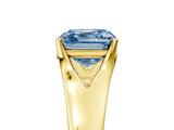 Yellow gold Fancy Blue Asscher  Solitaire Diamond Ring with Cathedral Band and Four-Prong Setting_71
