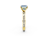 Yellow gold Fancy Blue Asscher  Solitaire Diamond Ring with Channel-Set Baguette Band and Four-Prong Setting_19