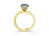 Yellow gold Fancy Blue Asscher  Solitaire Diamond Ring with Channel-Set Baguette Band and Four-Prong Setting_20