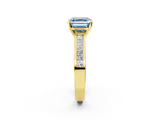 Yellow gold Fancy Blue Asscher  Solitaire Diamond Ring with Channel-Set Band and Four-Prong Setting_22