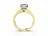 Yellow gold Fancy Blue Asscher  Solitaire Diamond Ring with Channel-Set Band and Four-Prong Setting_23