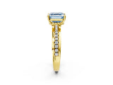 Yellow gold Fancy Blue Asscher  Solitaire Diamond Ring with Channel Set Band and Six-Prong Setting_48