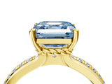 Yellow gold Fancy Blue Asscher  Solitaire Diamond Ring with Channel Set Band and Six-Prong Setting_50