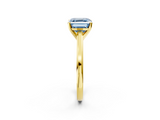 Yellow gold Fancy Blue Asscher  Solitaire Diamond Ring with Four-Prong Setting and Classic Band_22