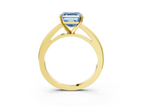 Yellow gold Fancy Blue Asscher  Solitaire Diamond Ring with Four-Prong Setting and Classic Band_23