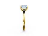 Yellow gold Fancy Blue Asscher  Solitaire Diamond Ring with Four-Prong Setting on a Plain Band_24