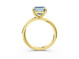 Yellow gold Fancy Blue Asscher  Solitaire Diamond Ring with Four-Prong Setting on a Plain Band_25