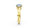 Yellow gold Fancy Blue Asscher  Solitaire Diamond Ring with Pave Band and Six-Prong Setting_30