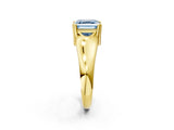 Yellow gold Fancy Blue Asscher  Solitaire Diamond Ring with Six-Prong Cathedral Setting_44