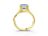 Yellow gold Fancy Blue Asscher  Solitaire Diamond Ring with Six-Prong Cathedral Setting_45