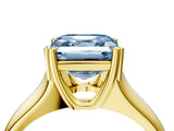 Yellow gold Fancy Blue Asscher  Solitaire Diamond Ring with Six-Prong Cathedral Setting_46