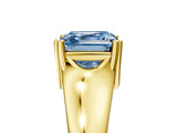 Yellow gold Fancy Blue Asscher  Solitaire Diamond Ring with Six-Prong Cathedral Setting_47