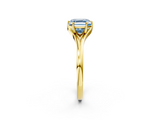 Yellow gold Fancy Blue Asscher  Solitaire Diamond Ring with Six-Prong Setting and Tapered Band_20