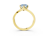Yellow gold Fancy Blue Asscher  Solitaire Diamond Ring with Six-Prong Setting and Tapered Band_21