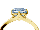 Yellow gold Fancy Blue Asscher  Solitaire Diamond Ring with Six-Prong Setting and Tapered Band_22