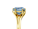 Yellow gold Fancy Blue Asscher  Solitaire Diamond Ring with Six-Prong Setting and Tapered Band_23