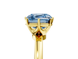 Yellow gold Fancy Blue Asscher  Solitaire Diamond Ring with Six-Prong Setting on a Classic Band_41