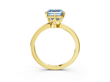 Yellow gold Fancy Blue Asscher  Solitaire Diamond Ring with Six-Prong Setting on a Classic Band_49