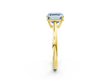 Yellow gold Fancy Blue Asscher  Solitaire Diamond Ring with Split Shank and Four-Prong Setting_14