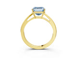 Yellow gold Fancy Blue Asscher  Solitaire Diamond Ring with Split Shank and Four-Prong Setting_15