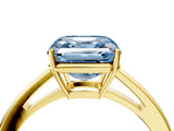 Yellow gold Fancy Blue Asscher  Solitaire Diamond Ring with Split Shank and Four-Prong Setting_16