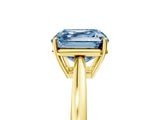 Yellow gold Fancy Blue Asscher  Solitaire Diamond Ring with Split Shank and Four-Prong Setting_17