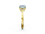 Yellow gold Fancy Blue Asscher  Solitaire Diamond Ring with Split Shank and Four-Prong Setting_36