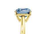 Yellow gold Fancy Blue Asscher  Solitaire Diamond Ring with Split Shank and Four-Prong Setting_39