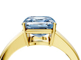 Yellow gold Fancy Blue Asscher  Solitaire Diamond Ring with Tapered Band and Four-Prong Setting_87