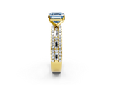 Yellow gold Fancy Blue Asscher  Solitaire Diamond with Pave and Channel Set Band_14