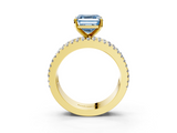 Yellow gold Fancy Blue Asscher  Solitaire Diamond with Pave and Channel Set Band_15