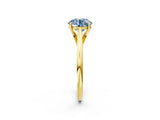 Yellow gold Fancy Blue Asscher  Solitaire Engagement Ring with Four-Prong Setting and Classic Band 4