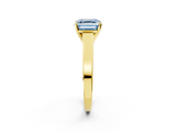 Yellow gold Fancy Blue Asscher  Solitaire Engagement Ring with Four-Prong Setting and Tapered Band_23