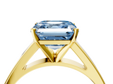Yellow gold Fancy Blue Asscher  Solitaire Engagement Ring with Four-Prong Setting and Tapered Band_25