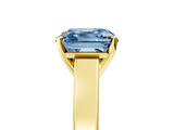 Yellow gold Fancy Blue Asscher  Solitaire Engagement Ring with Four-Prong Setting and Tapered Band_26