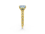 Yellow gold Fancy Blue Asscher  Solitaire Floral Milgrain Engagement Ring_38