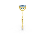 Yellow gold Fancy Blue Asscher  Solitaire Heart Prong Engagement Ring with Tapered Band_91