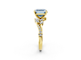 Yellow gold Fancy Blue Asscher  Solitaire Marquise Twist Band with Six-Prong Setting_2