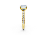 Yellow gold Fancy Blue Asscher  Solitaire Pavé Band with Four-Prong Setting_19