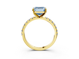 Yellow gold Fancy Blue Asscher  Solitaire Pavé Band with Four-Prong Setting_20