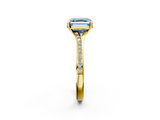 Yellow gold Fancy Blue Asscher  Solitaire Pavé Band with Four-Prong Setting_36