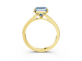 Yellow gold Fancy Blue Asscher  Solitaire Pavé Band with Four-Prong Setting_37