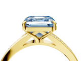 Yellow gold Fancy Blue Asscher  Solitaire Pavé Band with Four-Prong Setting_38