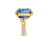 Yellow gold Fancy Blue Asscher  Solitaire Pavé Band with Four-Prong Setting_39