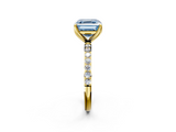 Yellow gold Fancy Blue Asscher  Solitaire Pavé Diamond Engagement Ring with Four-Prong Setting_20