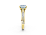 Yellow gold Fancy Blue Asscher  Solitaire Pave Split Shank Engagement Ring with Six-Prong Setting_18