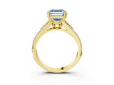 Yellow gold Fancy Blue Asscher  Solitaire Pave Split Shank Engagement Ring with Six-Prong Setting_19