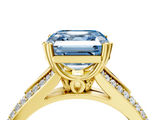 Yellow gold Fancy Blue Asscher  Solitaire Pave Split Shank Engagement Ring with Six-Prong Setting_20
